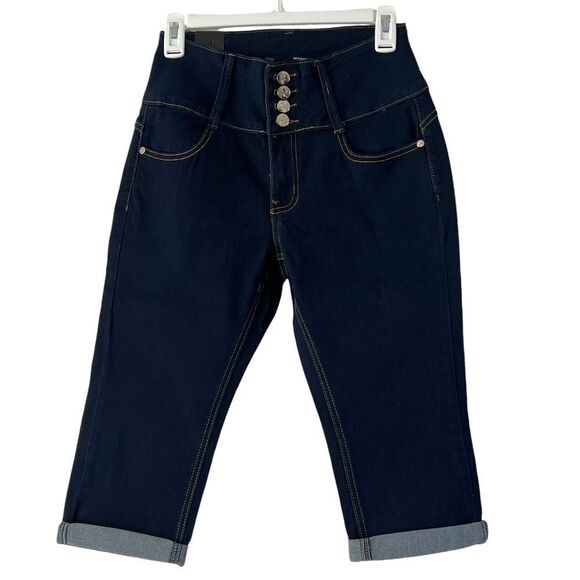 Always Friday High-Waisted‎ Dark Wash Denim Capri Jeans Women's Size 7 - Picture 2 of 11